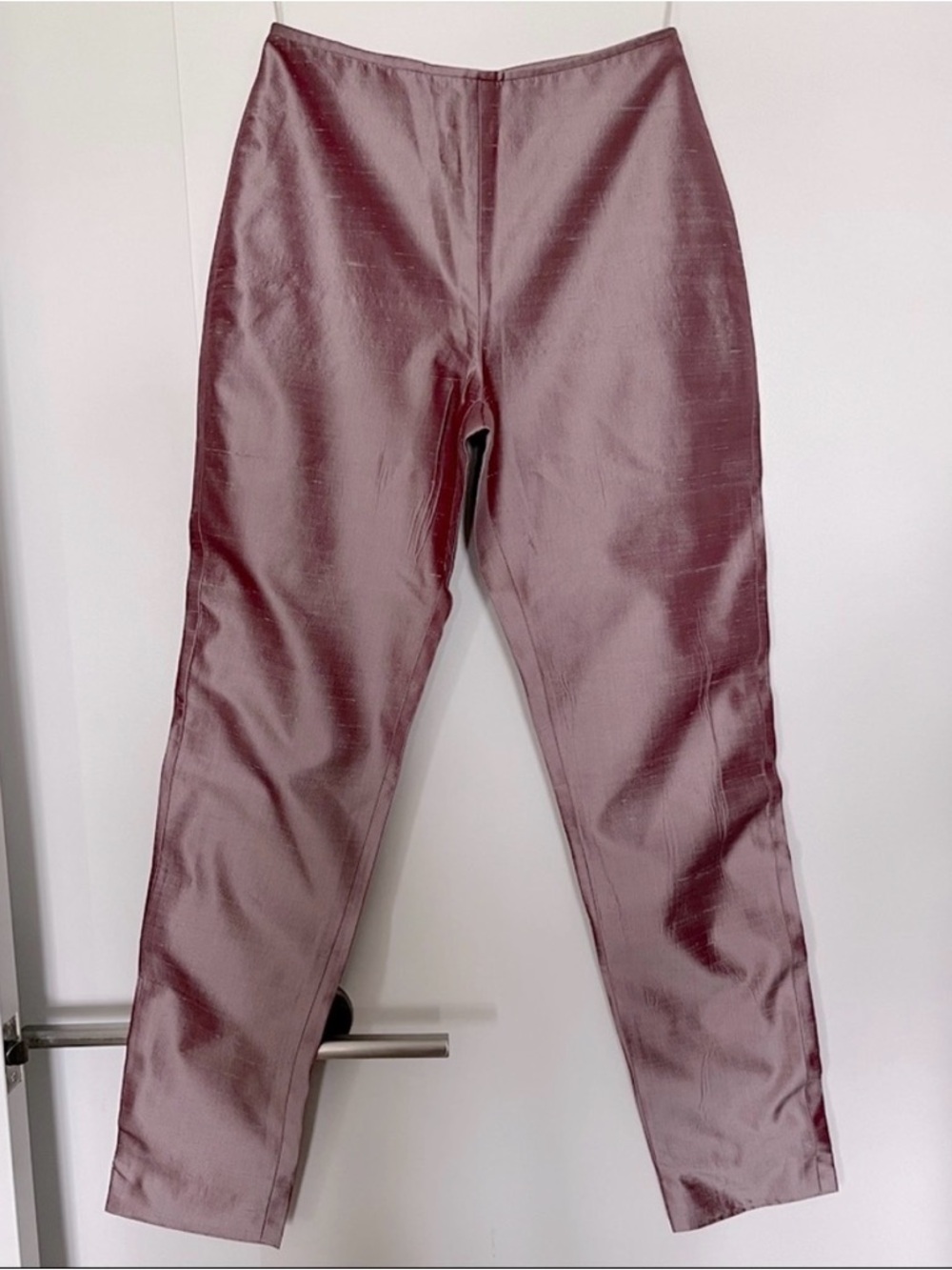 Carmen Marc Valvo Satin Straight-Leg Pants